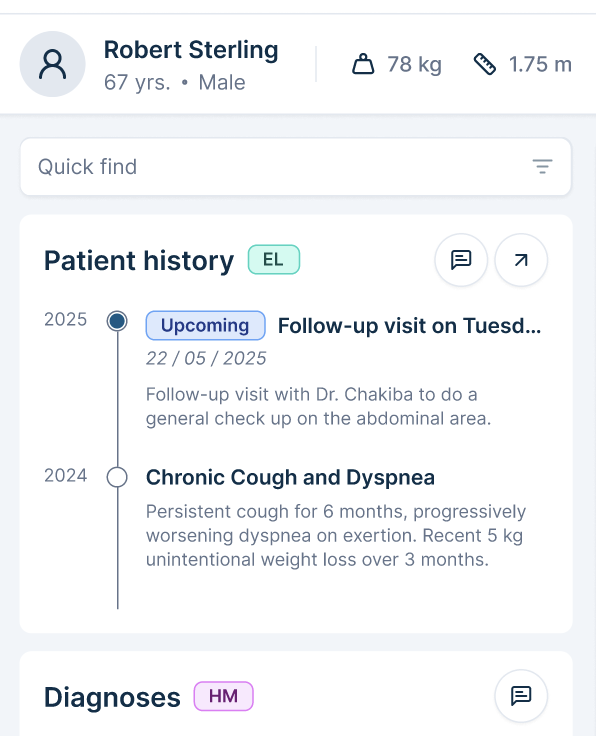CliniGuide dashboard module